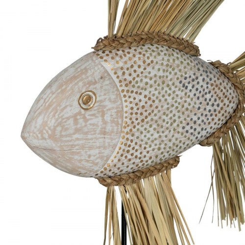 Dekorativ figur Hvid Brun Natur Fisk 57 x 12 x 60 cm