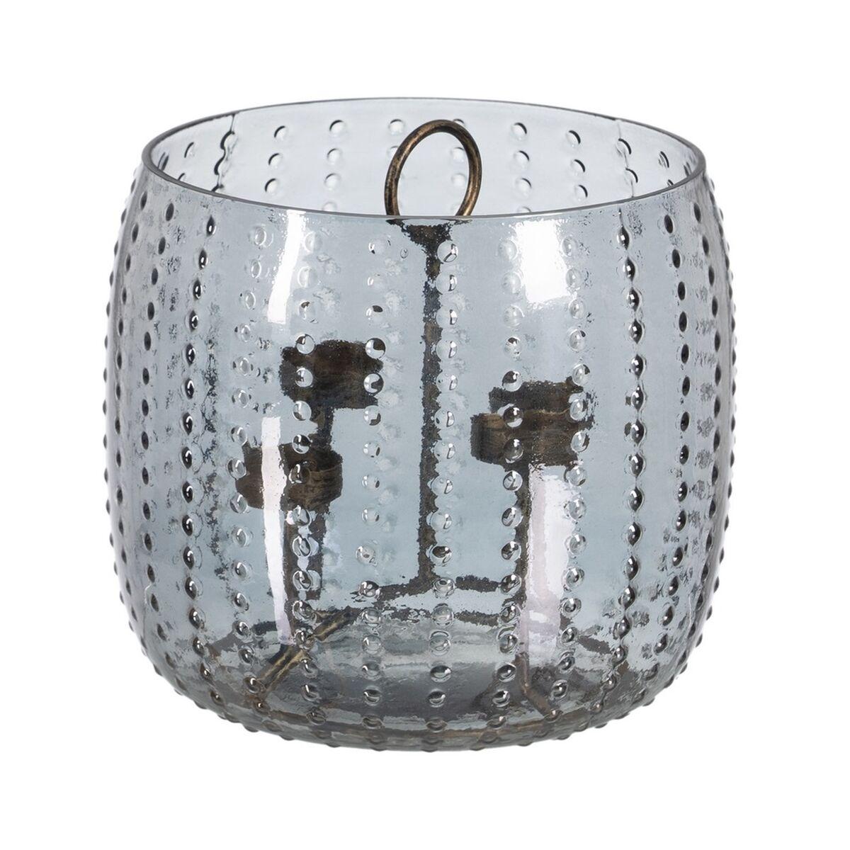 Lyseholder Grå Metal Krystal Ø 23 cm 23 x 23 x 20 cm