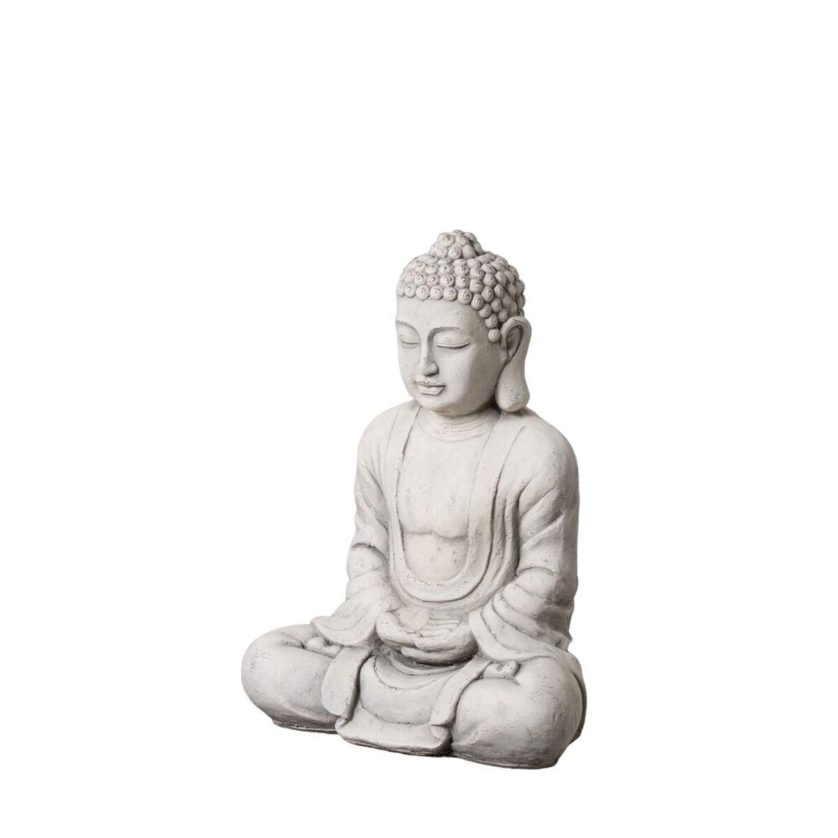 Skulptur Grå Ler Fiber 44 X 27 X 58 Cm Buddha