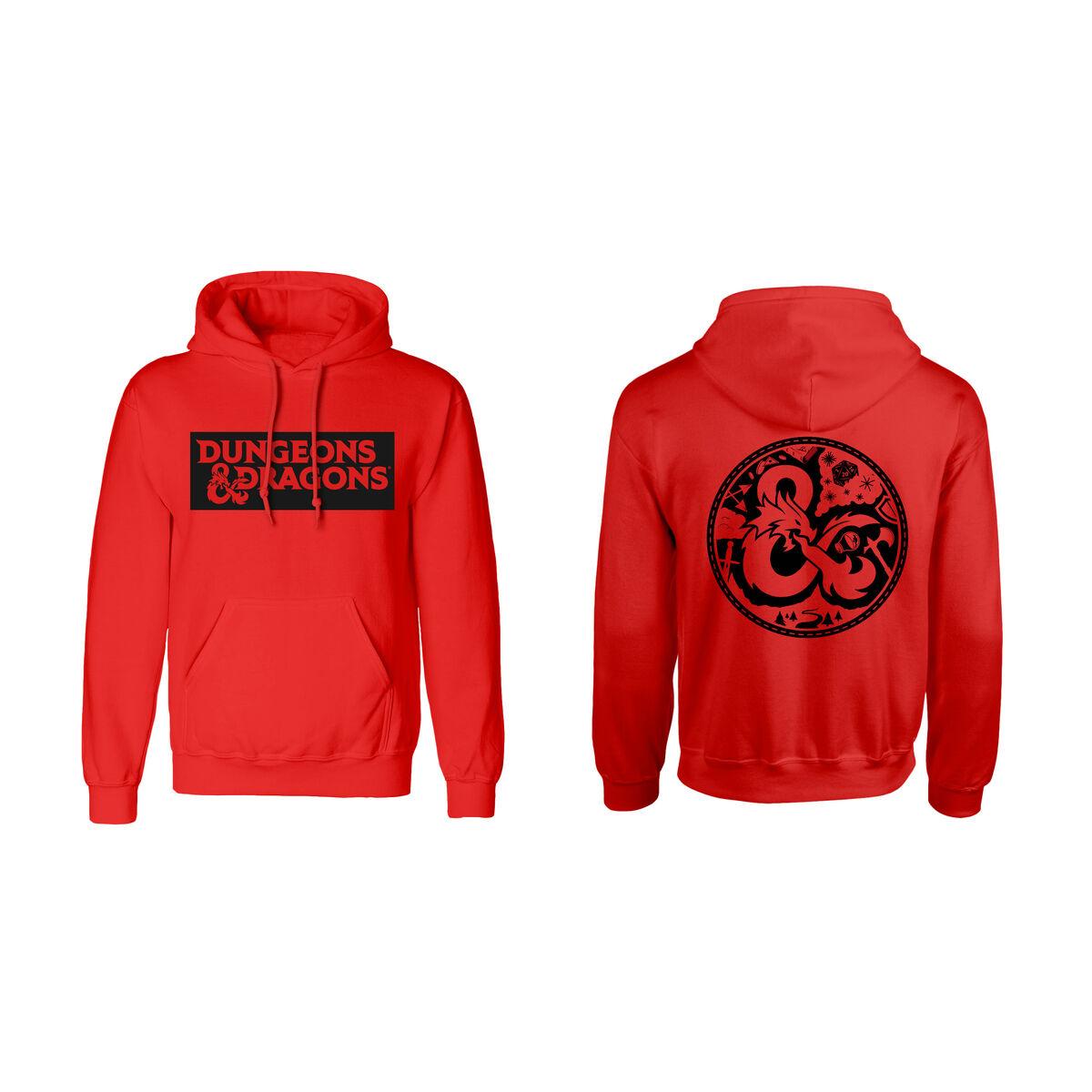 Dungeons & Dragons hættetrøje - rød unisex XXL