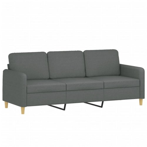 3-personers sofa med fodskammel 198 cm - stof, mørkegrå