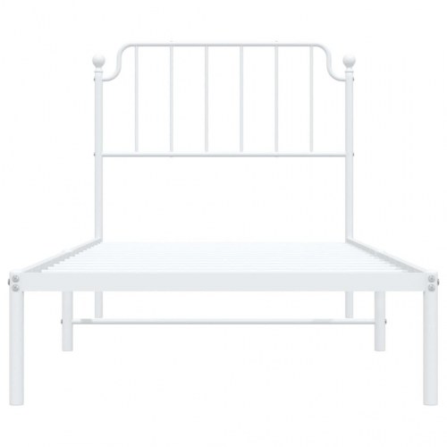 Sengeramme med sengegavl 90x190 cm metal hvid