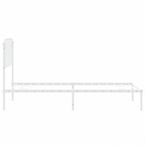 Sengeramme med sengegavl 90x190 cm metal hvid