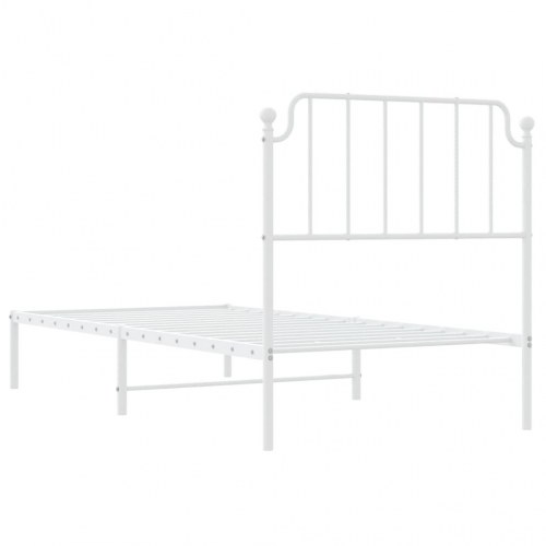 Sengeramme med sengegavl 90x190 cm metal hvid