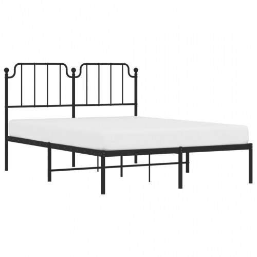 Sengeramme med sengegavl 140×190 cm - metal, sort