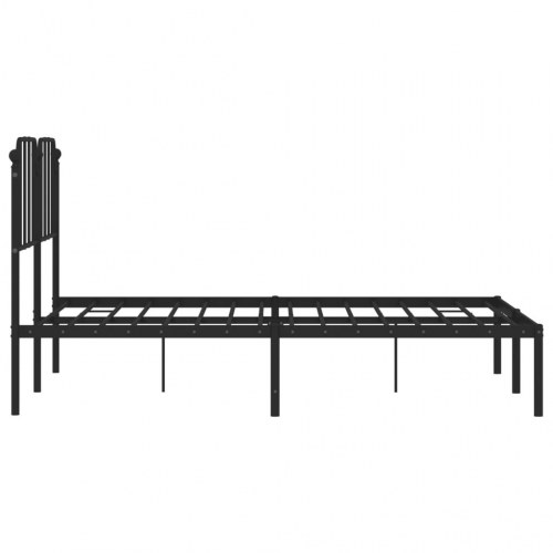 Sengeramme med sengegavl 140×190 cm - metal, sort