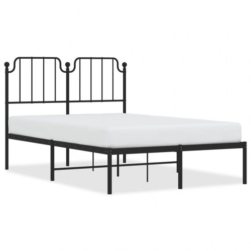 Sengeramme med sengegavl 120×200 cm - metal, sort
