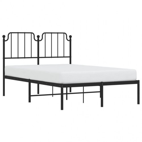 Sengeramme med sengegavl 120×200 cm - metal, sort