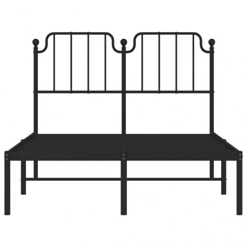 Sengeramme med sengegavl 120×200 cm - metal, sort