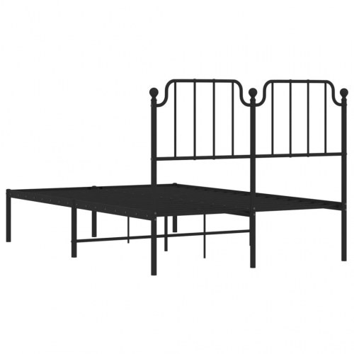Sengeramme med sengegavl 120×200 cm - metal, sort