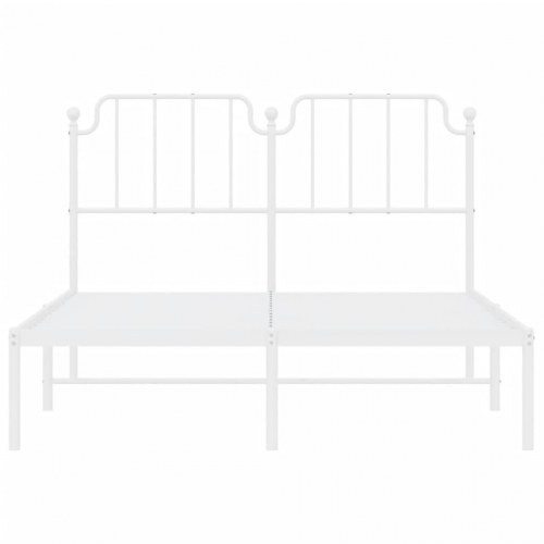 Sengeramme med sengegavl 135×190 cm - metal, hvid