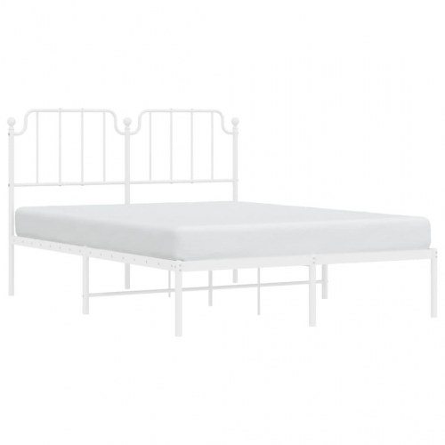 Sengeramme med sengegavl 140x200 cm metal hvid