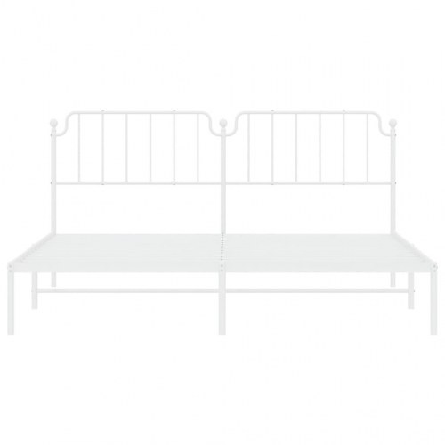 Sengeramme med sengegavl i metal - 193 x 203 cm, hvid