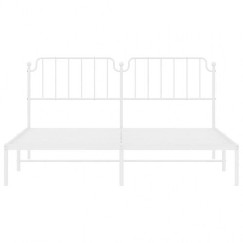 Sengeramme med sengegavl 180x200 cm metal hvid