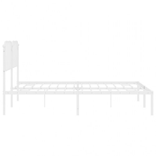 Sengeramme med sengegavl 180x200 cm metal hvid