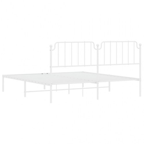 Sengeramme med sengegavl 180x200 cm metal hvid