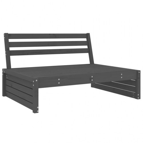 Midtermodul til havesofa 120x80 cm massivt fyrretræ grå