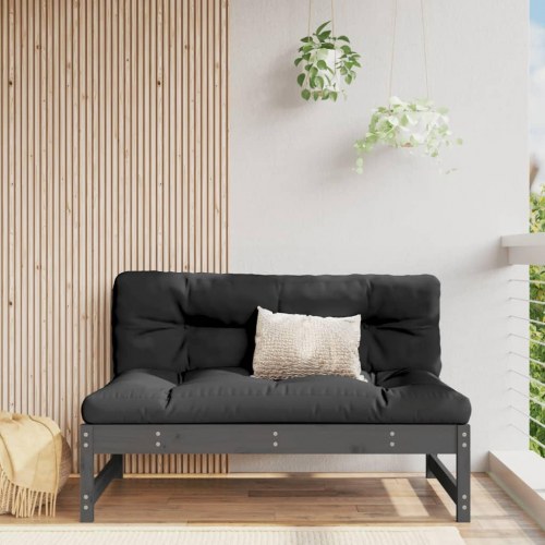 Midtermodul til havesofa 120x80 cm massivt fyrretræ grå
