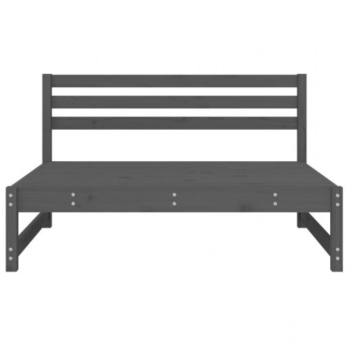 Midtermodul til havesofa 120x80 cm massivt fyrretræ grå