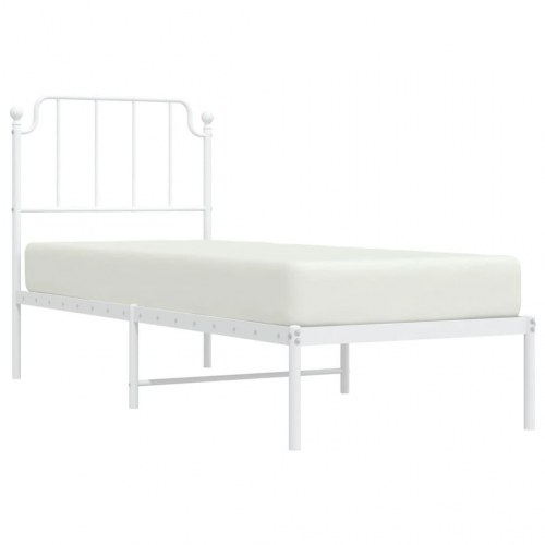 Sengeramme med sengegavl 80x200 cm metal hvid