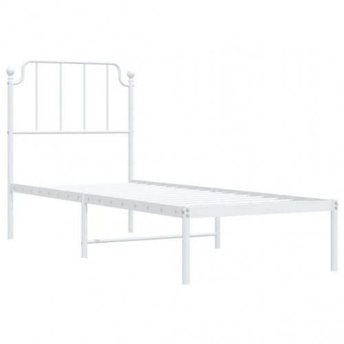 Sengeramme med sengegavl 80x200 cm metal hvid