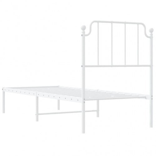Sengeramme med sengegavl 80x200 cm metal hvid