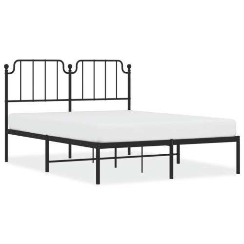 Sengeramme med sengegavl 140x200 cm metal sort