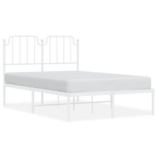 Sengeramme med sengegavl 120×190 cm - metal, hvid