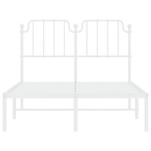 Sengeramme med sengegavl 120×190 cm - metal, hvid