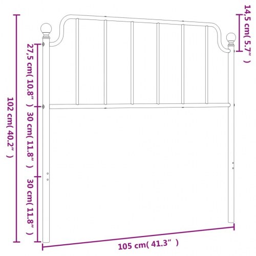 Sengegavl i metal 100 cm hvid