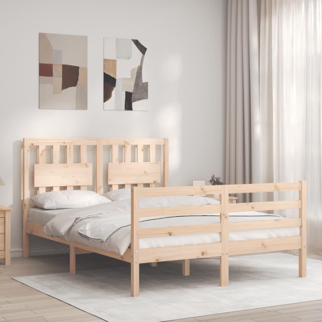 Sengeramme Med Sengegavl 140x200 Massivt Træ Hvid