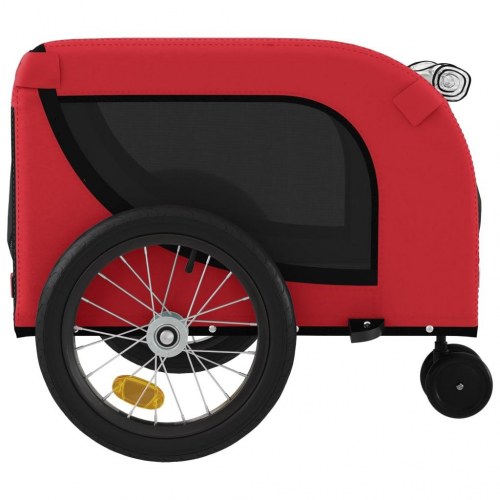 Hundetrailer til cykel i oxfordstof og jern - rød/sort