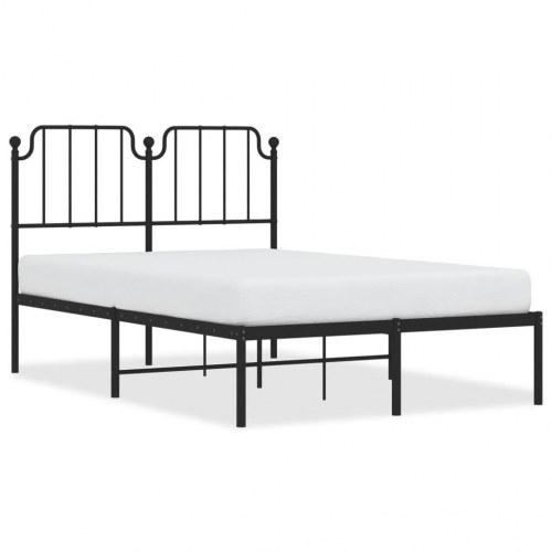 Sengeramme med sengegavl i metal - 120 x 190 cm, sort