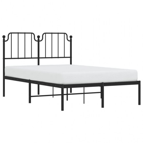 Sengeramme med sengegavl i metal - 120 x 190 cm, sort