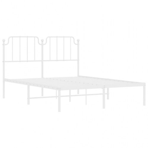 Sengeramme med sengegavl 140x190 cm metal hvid