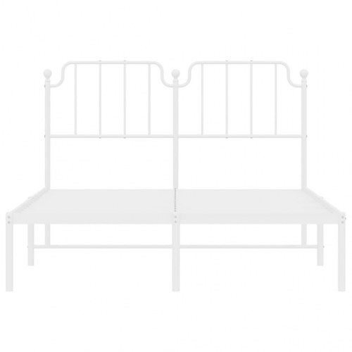 Sengeramme med sengegavl 140x190 cm metal hvid