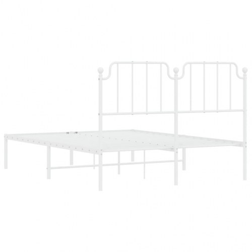 Sengeramme med sengegavl 140x190 cm metal hvid