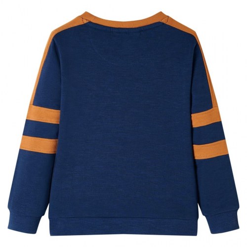 Sweatshirt til børn - indigoblå, str. 104 med motorcykelmotiv