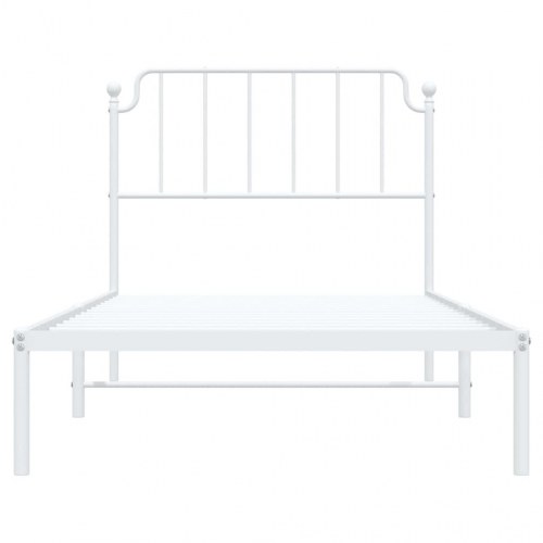 Sengeramme med sengegavl 100×190 cm - metal, hvid