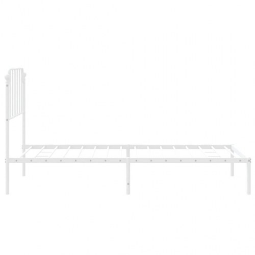 Sengeramme med sengegavl 100×190 cm - metal, hvid