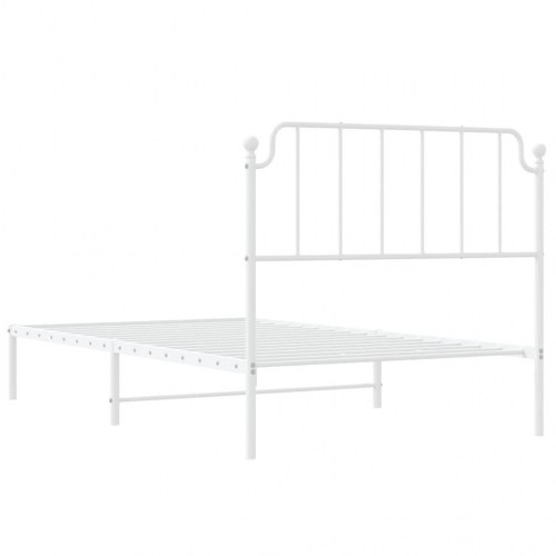 Sengeramme med sengegavl i metal - 107 × 203 cm, hvid