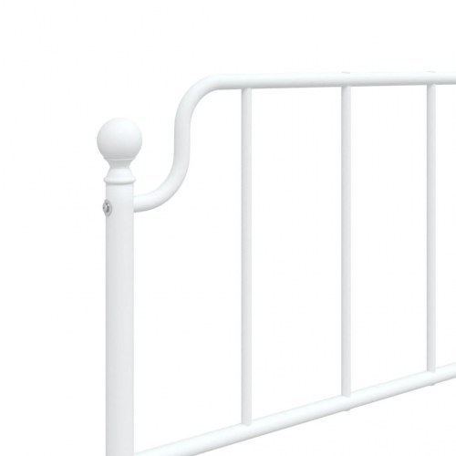 Sengeramme med sengegavl i metal - 107 × 203 cm, hvid