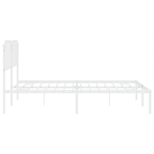 Sengeramme med sengegavl 160×200 cm - metal, hvid