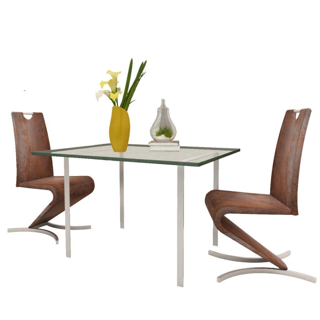 Spisebordsstole 2 stk. kunstlæder brun