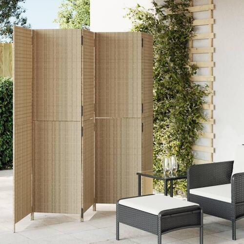 Rumdeler 5 paneler polyrattan beige