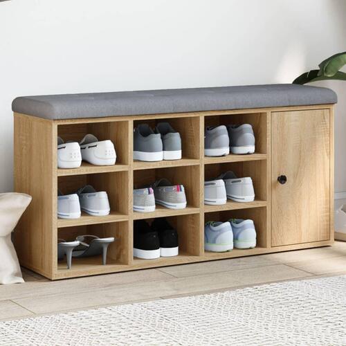 Skobænk 102x32x50 cm konstrueret træ sonoma-eg