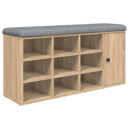 Skobænk 102x32x50 cm konstrueret træ sonoma-eg