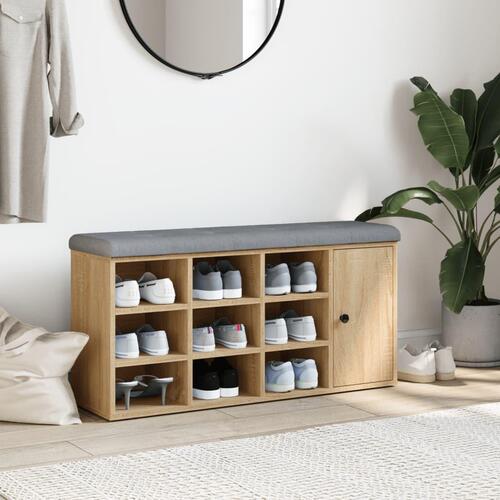 Skobænk 102x32x50 cm konstrueret træ sonoma-eg