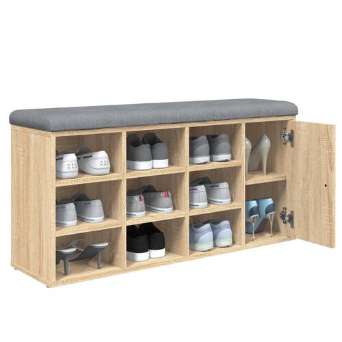 Skobænk 102x32x50 cm konstrueret træ sonoma-eg