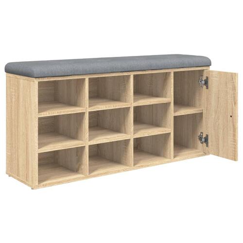 Skobænk 102x32x50 cm konstrueret træ sonoma-eg